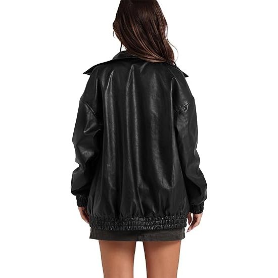 Women's leather bomber jacket