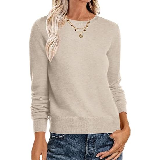 Women's Long Sleeve Round Neck Loose Pullover Sweater
