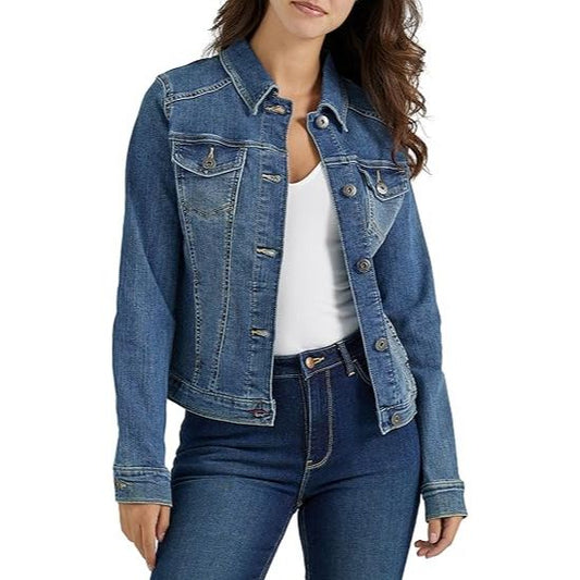 Women's Fall Stretch Distressed Denim Jacket